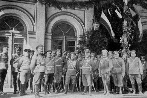 Paul Rennenkampff met zijn staf in januari 1914