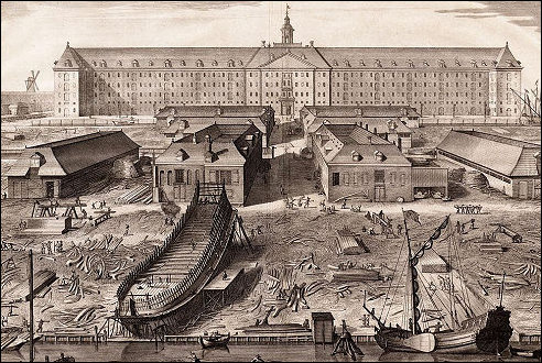 Scheepswerf VOC op Oostenburg in Amsterdam